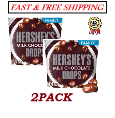 2 PACK - Hershey's Drops Milk Chocolate Candy, Family Pack 14 oz. Best Price.,