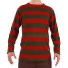 Long Sleeve Nightmare Freddy Horror Olive Red Striped Shirt Costume Men's S-XL