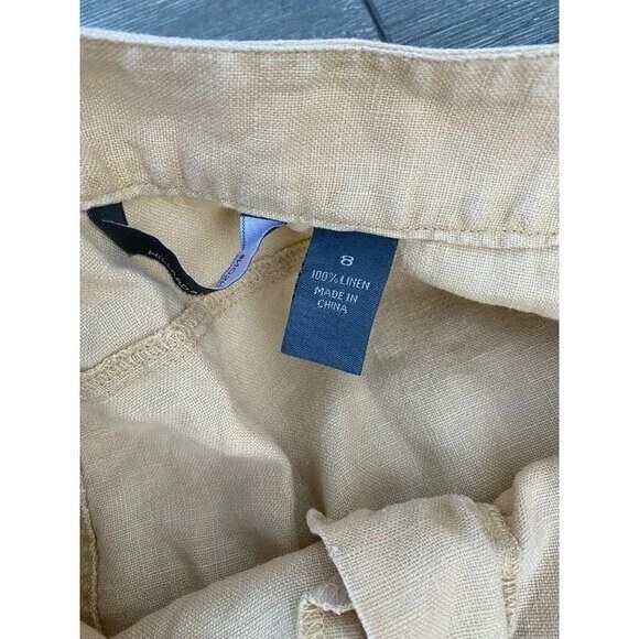 Minifalda lápiz 100 % lino amarillo claro Hillard & Hanson para mujer talla 8 A000285 Foto 4 de 4