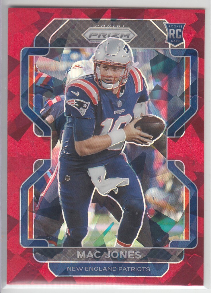 2021 Panini Prizm Red Cracked Ice Mac Jones RC Rookie Patriots #336