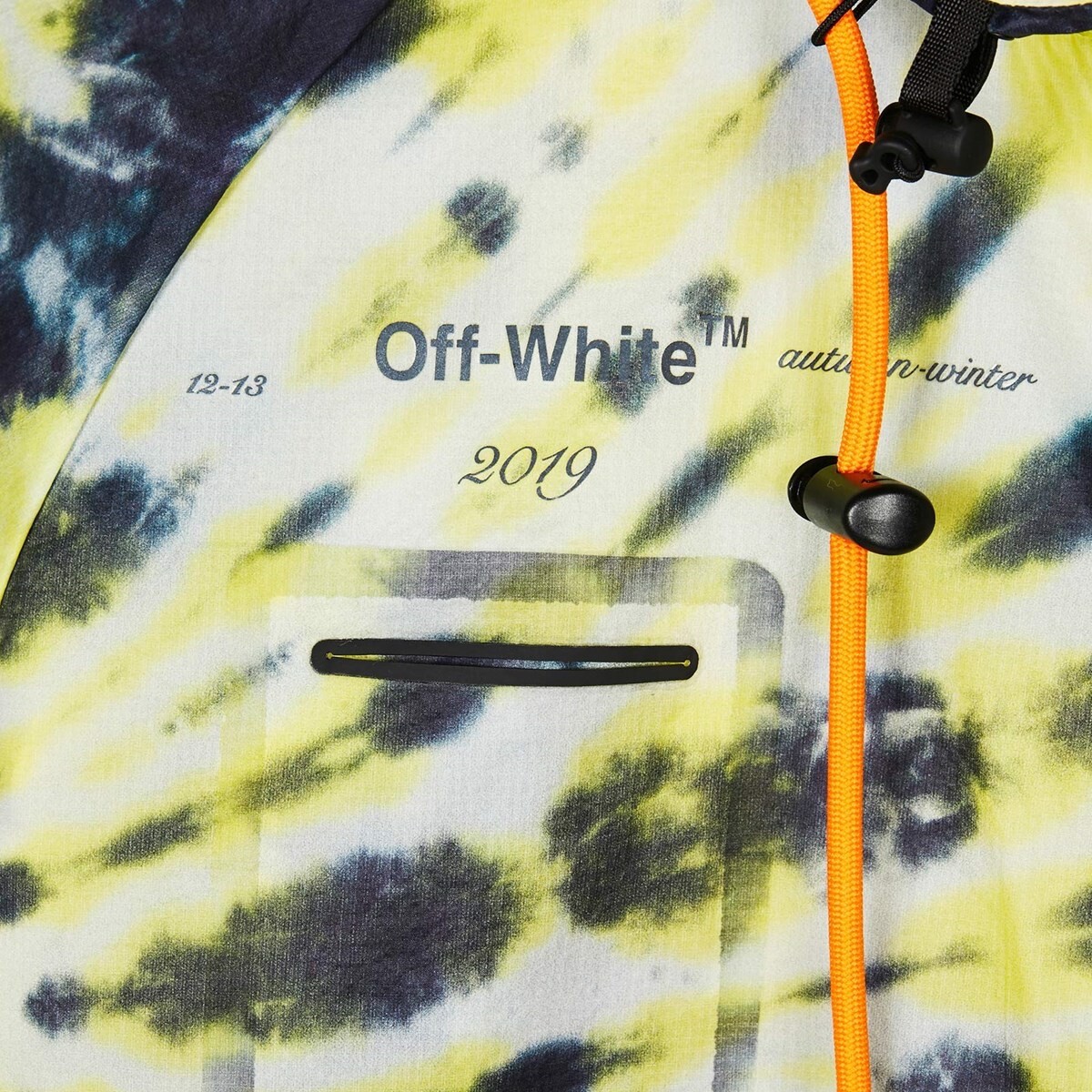 OFF WHITE X NIKE Giacca Nike x Off White Tie Dye taglia XXL bianca giallo fluorescente