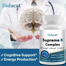 B Complex Vitamin Capsules Support Energy Production Focus Clarity Cognitive