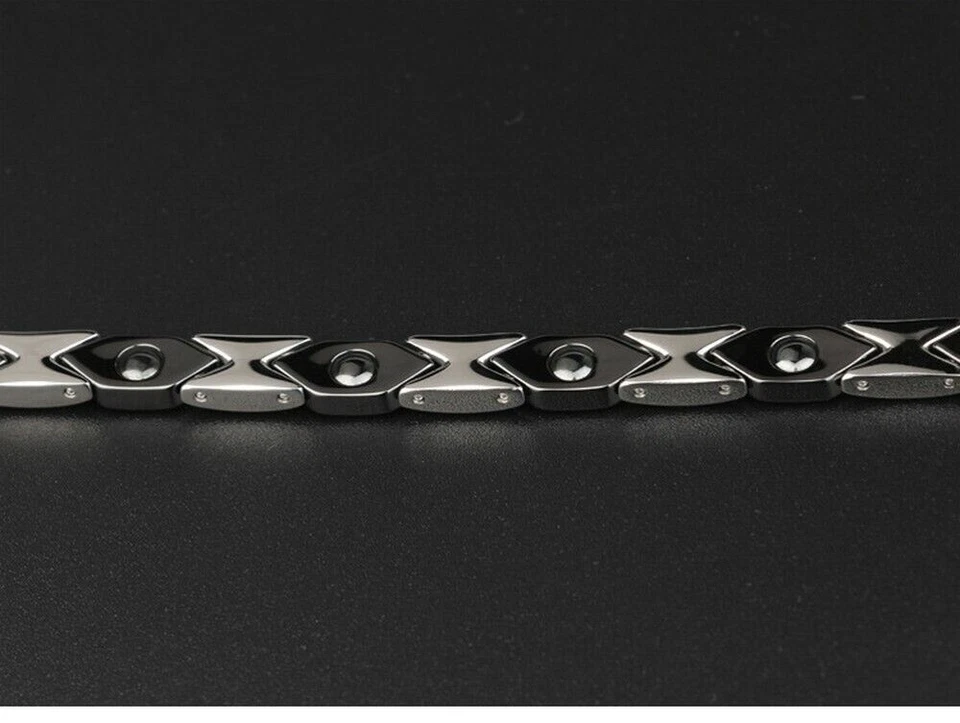Hot Black Silver Titanium Energy Bracelet Strong Magnet - Image 3 of 4