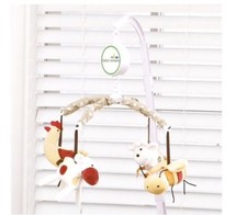 CoCo  COMPANY BABY FARM MUSICAL MOBILE FARM ANIMALS MOBILE ROOSTER COW BEE NIB 