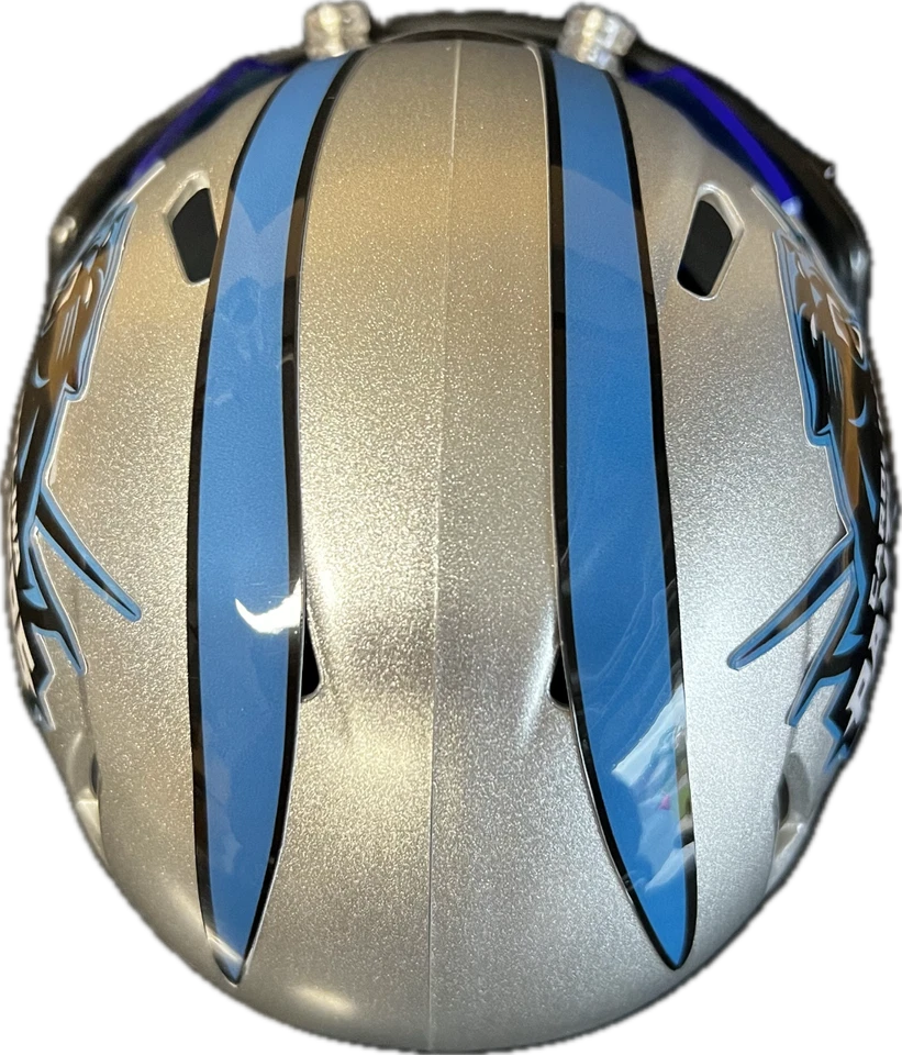 Mini Casco Personalizado Carolina Panthers - Plateado Diseño Alternativo Foto 3 de 4