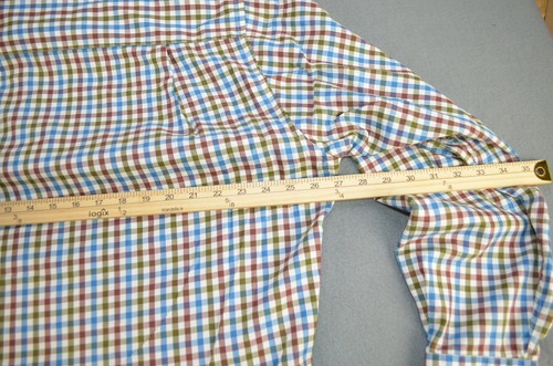 David Donahue Dress Shirt Mens XL Gingham Check Button Down Long Sleeve - Picture 3 of 8