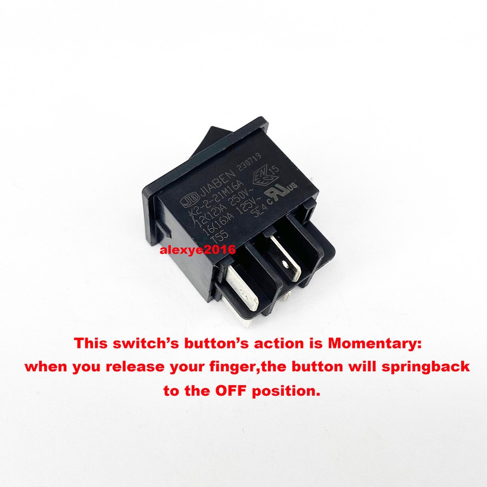 JIABEN KND2-12/2 Maintained ON-OFF Switch 2 Positions 4 Pins Black