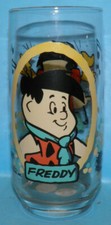 1986 Pizza Hut Hanna Barbera The Flintstone Kids Freddy Glass Cup