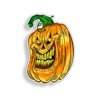 Laughing Evil Pumpkin Halloween Sticker