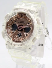 New Casio G-SHOCK Chrono Transparent Watch 45mm GMAS120SR-7A $140