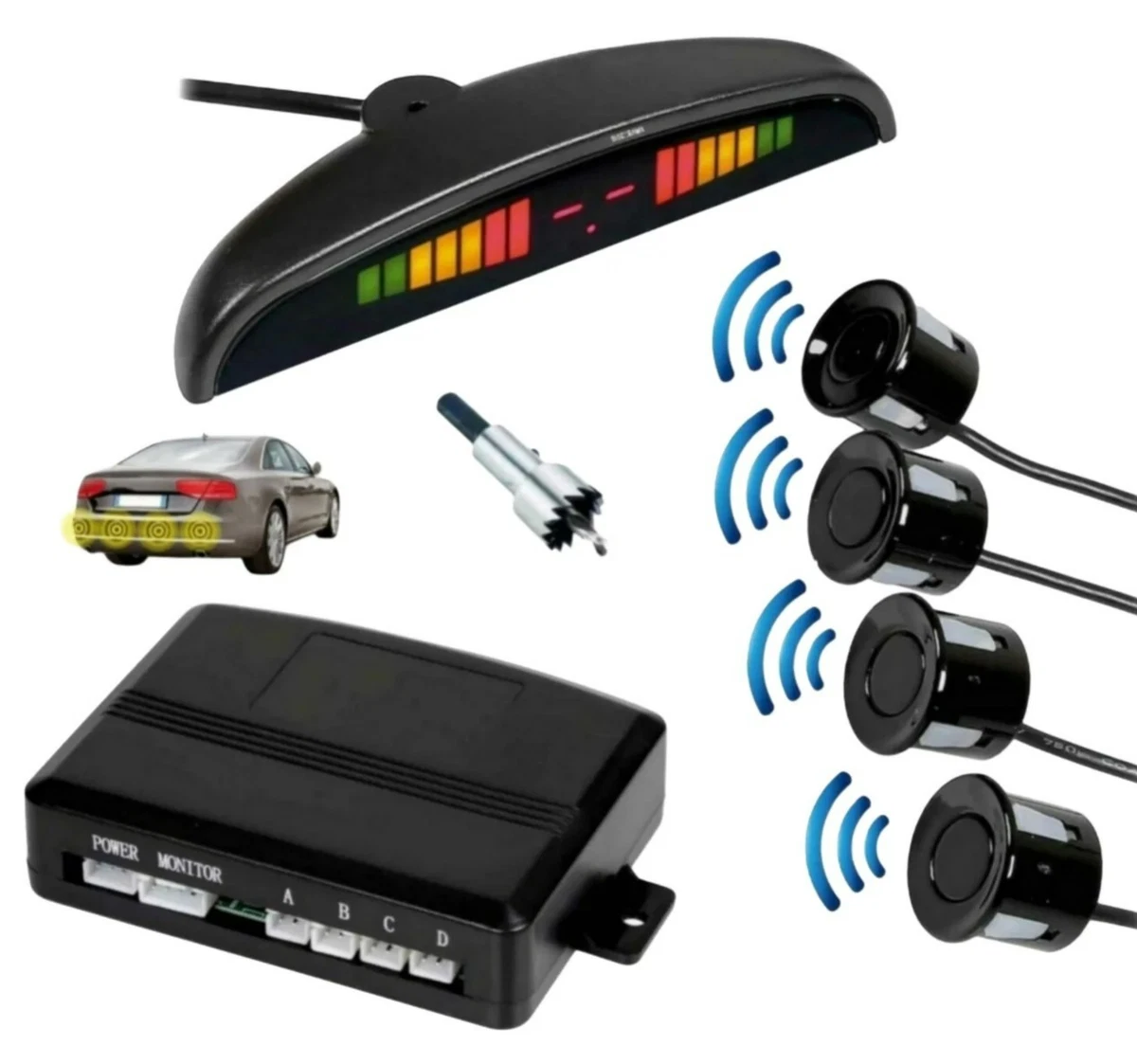 Sensore di parcheggio EVGATSAUTO , 4 pezzi/set sensori di