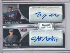 2010 Tyler Anderson McGough Bowman Sterling DUAL ROOKIE AUTO BLACK REFRACTOR /25