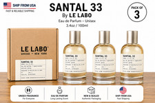 Santal 33 by Le Labo 3.4 oz 100ml Eau de Parfum Unisex Pack of 3 New
