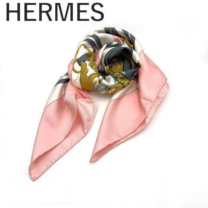 Vintage Hermes Brides De Gala 90cm Silk Scarf Pink Japan