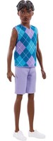 Barbie Fashionistas Style Ken Doll #253 With Brown Hair, Wearing Lavendar Shorts