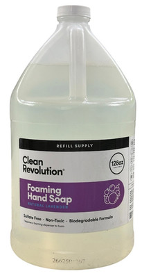 Clean Revolution Foaming Hand Soap Refill Supply, Natural Lavender, 128oz