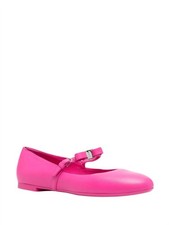 Salvatore Ferragamo Women's Lizz Leather Ballet Shoes Hot Pink