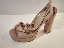 Just Fab Spencer Platform Ultra-high Open-toe Tie Heels Pink Microfiber Size 8.5