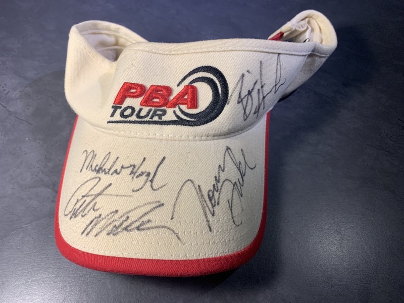 Autographed PBA Visor 2001 Pete Weber Norm Duke Michael Haugen Jr Brian Himmler