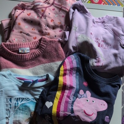 Kids Mädchen Pullover-Set Gr. 116 5-teilig Peppa Elsa Glitzer, diverse Marken