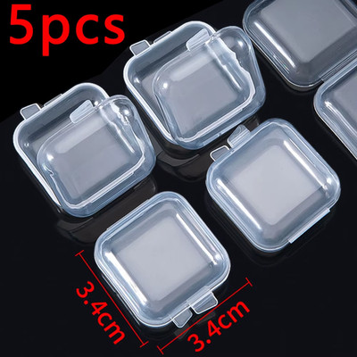5/20PCS Mini Plastic Storage Box Transparent Jewelry Storage Box Container Porta