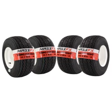 MASSFX Wheel and Tire Combo 18x8.5-8 Golf Cart Tire with White 4/4 Rim 4 PACK