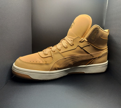 PUMA Men s Tan Mid Top Lace-Up Sneakers Rubber Outsole Style 395195-02