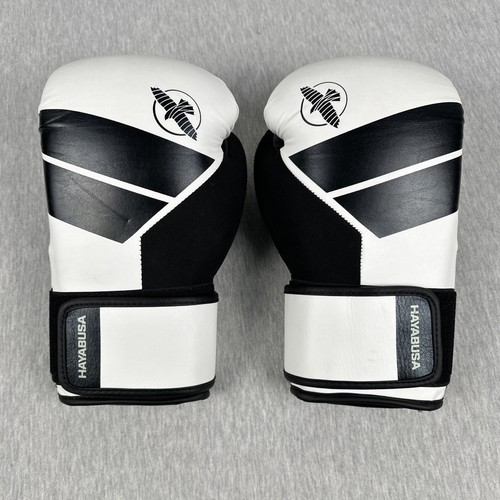 Hayabusa S4 Boxing Gloves Small White Black Leather Suede 12oz - Picture 2 of 11