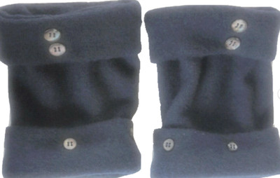 FINGERLESS GLOVES BLUE NAVY 100% MERINO WOOL MEDIUM M MITTENS WOMEN'S LADIES