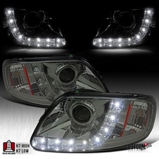 Fits 1997-2003 Ford F150 Expedition Smoke Projector Headlights Led Strip 97-03