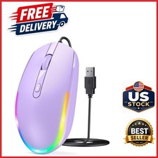 Lightweight Wired Mouse 1600 DPI Optical with RGB Lights for PC Laptop