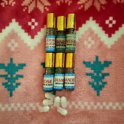 Sai Baba Nag Champa Perfume Oil 3 Ml Set Buddha Delight Vanilla Rose Jasmine