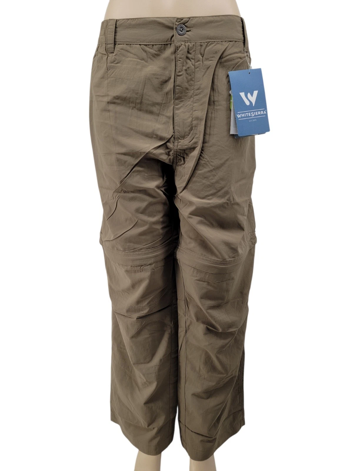 White Sierra Sierra Point Convertible Pants Mens XXL Zip Off Hiking Cargo Brown