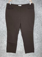 CJ Banks The Uptown Dress Pants Womens Sz 16W Brown Stretch Classic Fit Pockets