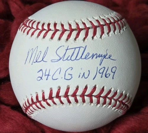 Mel Stottlemyre NY YANKEES Signed vintage OAL Baseball w/ 24 CG in 1969 STEINER