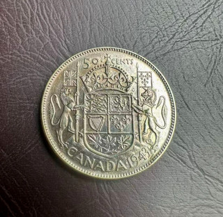 High Grade Canada 1943 Silver 50 Cents 80% 0.3 Oz Silver WW2 Coin