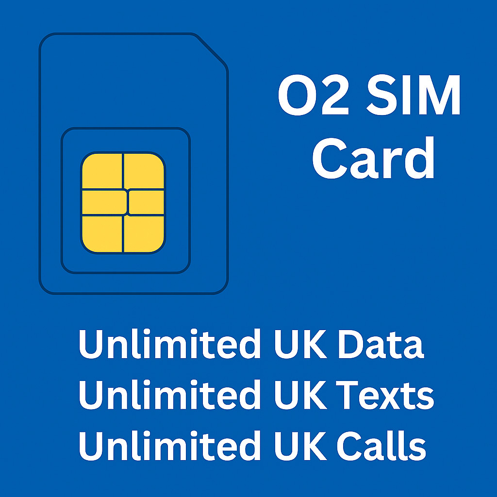 O2 Sim Card with UNLIMITED 4G/5G Data, Voice and Texts - 12 Months