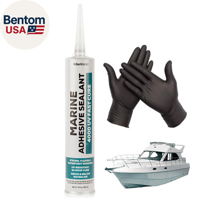 Marine Adhesive Sealant 4000 UV, 10 Oz White   Semi-Permanent Watertight Bond ab
