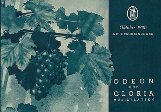 Berlin Oktober 1940 ODEON Gloria Musikplatten Neuerscheinungen Hilde Körber
