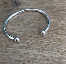 Solid Adjustable Opencuff Bangle 925 Stamped Sterling Silver