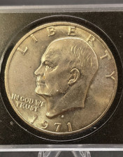 1971-S Eisenhower Dollar $1 40% Silver USA Apollo 11 aUNC San Francisco