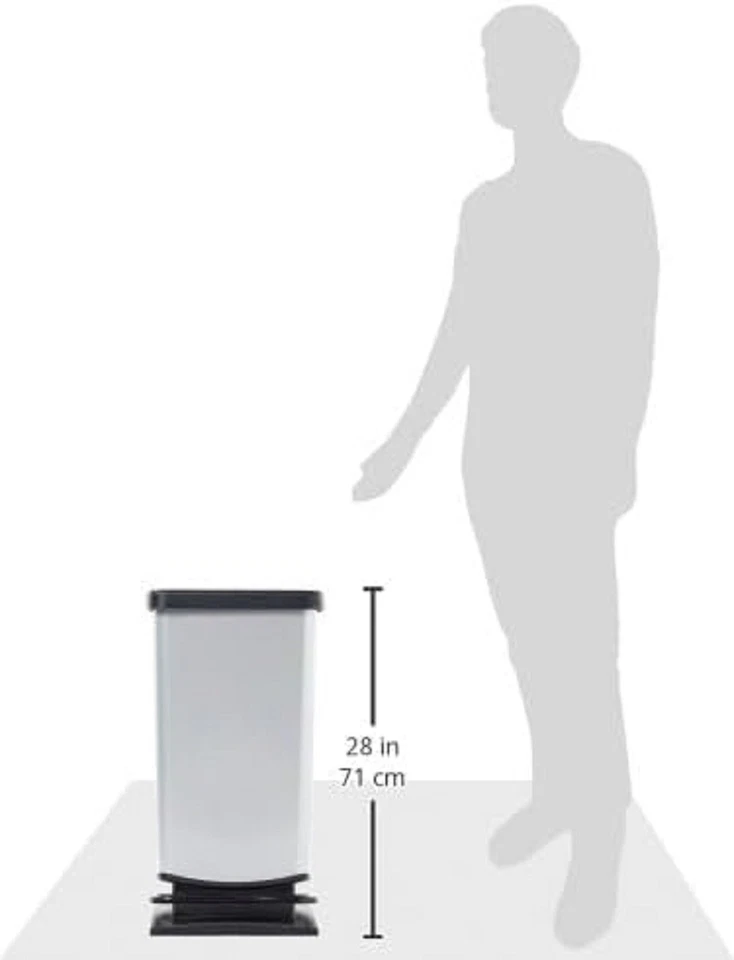 Rotho PASO Treteimer 40L – Edelstahloptik, Trittfunktion, geruchsdicht, robust - Bild 4 von 4