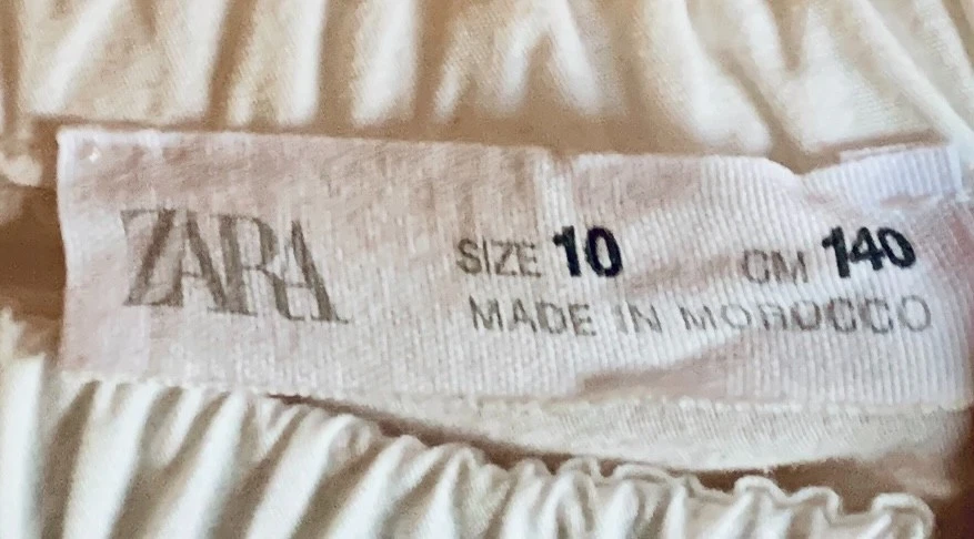 Zara Girl's Body Suit White Cold Shoulder Long Sleeve 100% Cotton Size 10 CM 140 - Image 3 of 4