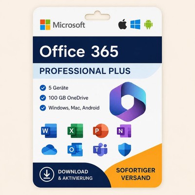 Microsoft Office 365 Pro Plus für 5 Geräte - lebenslanges Konto für Mac Win iOS 