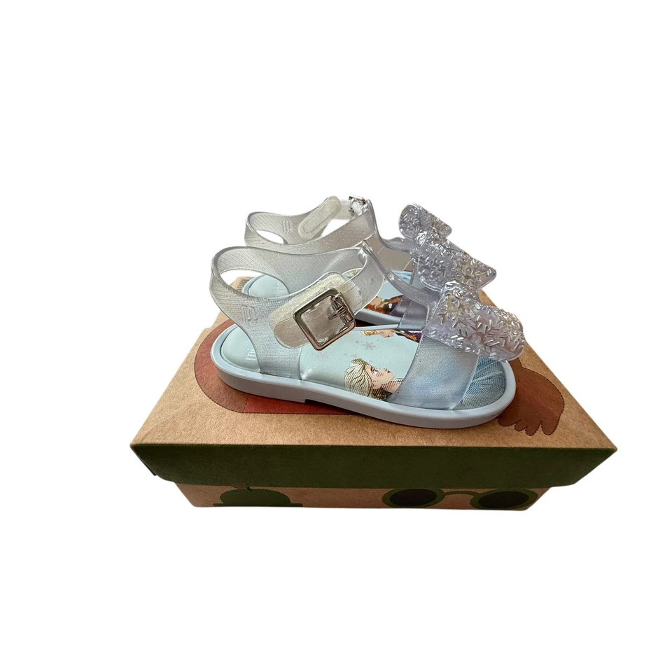 Sandalia Mini Melissa para mujer azul/claro brillo plateado MAR + FROZEN talla 7 Foto 2 de 4