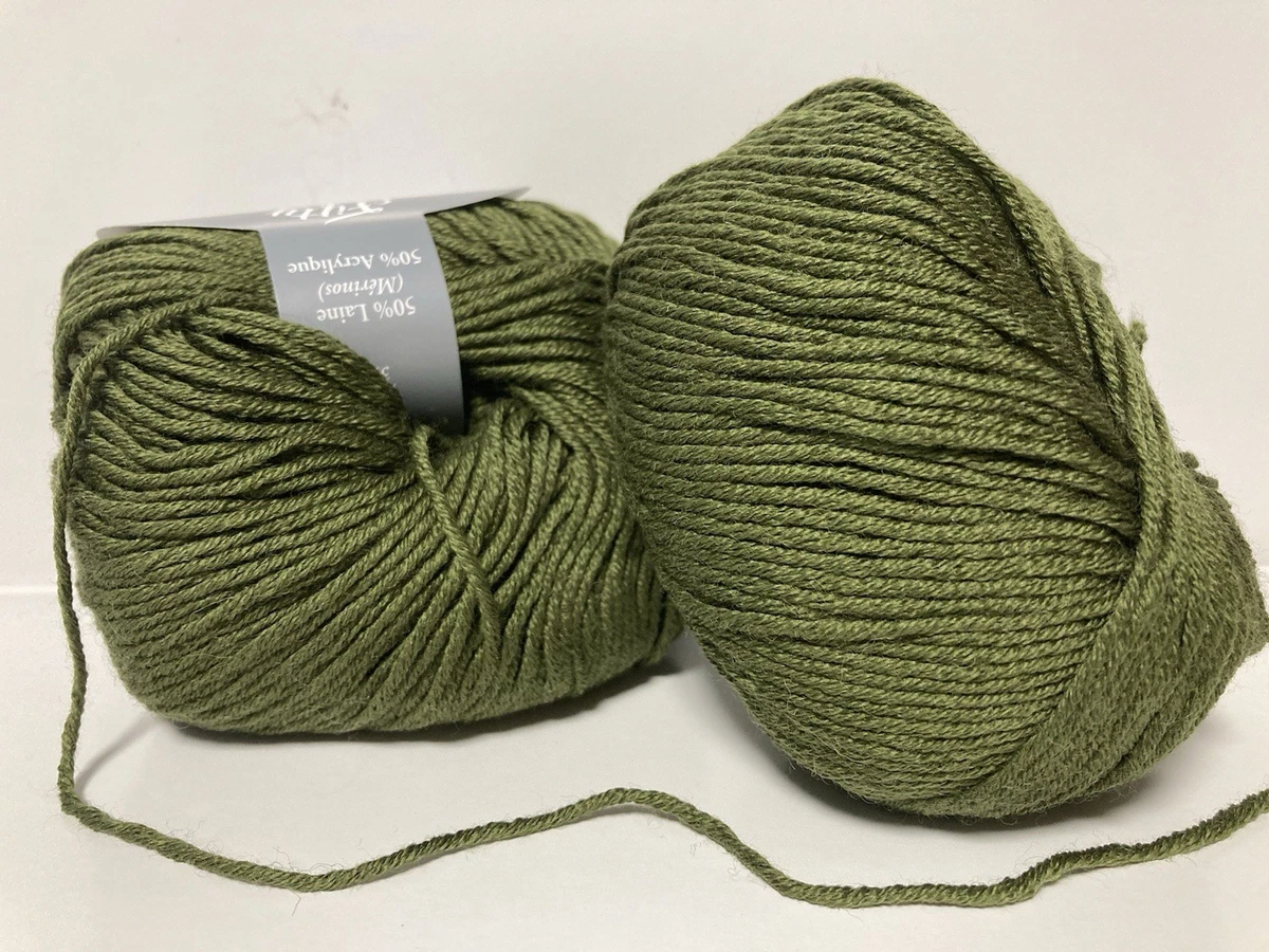 10 Pelotes Laine 50% Mérinos - Vert - Fabriqué En France - Aiguille 3.5 - Pour Tricot/Crochet