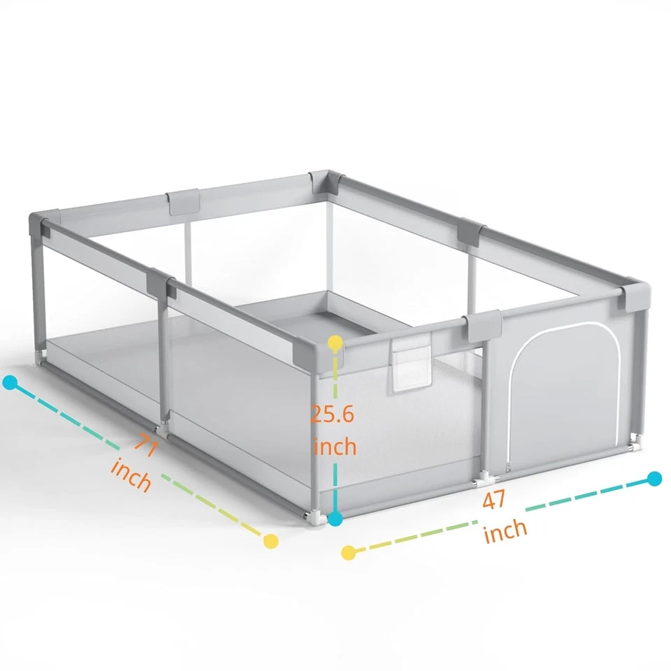 Baby Playpen 71x47 inch, Large Playpen for Babies & Toddlers – Indoor Outdoor Ba - Image 2 of 4