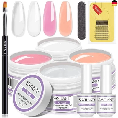 BESUCHE DEN SAVILAND-STORE Saviland aufbaugel für gelnägel: 4 Grundfarben Builder Nail Gels Nagelset K