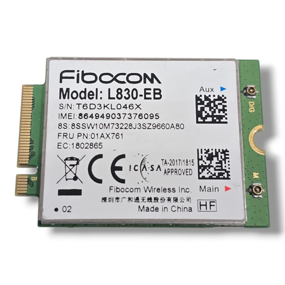 Fibocom L830-EB LTE 4G WWAN Karte M.2 für Lenovo FRU 01AX761 #FF37