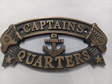 Vintage Aluminium Captain s Quarters Nautical Wall Sign Boat Cabin Door Plaq